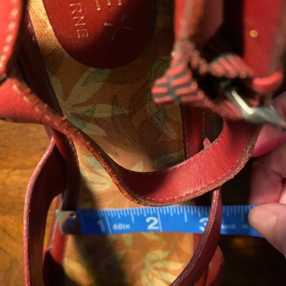 Vintage Liz Claiborne "Lizflex" Red Cranberry Leather Wedge  Sandals sz: 9 - Picture 15 of 15